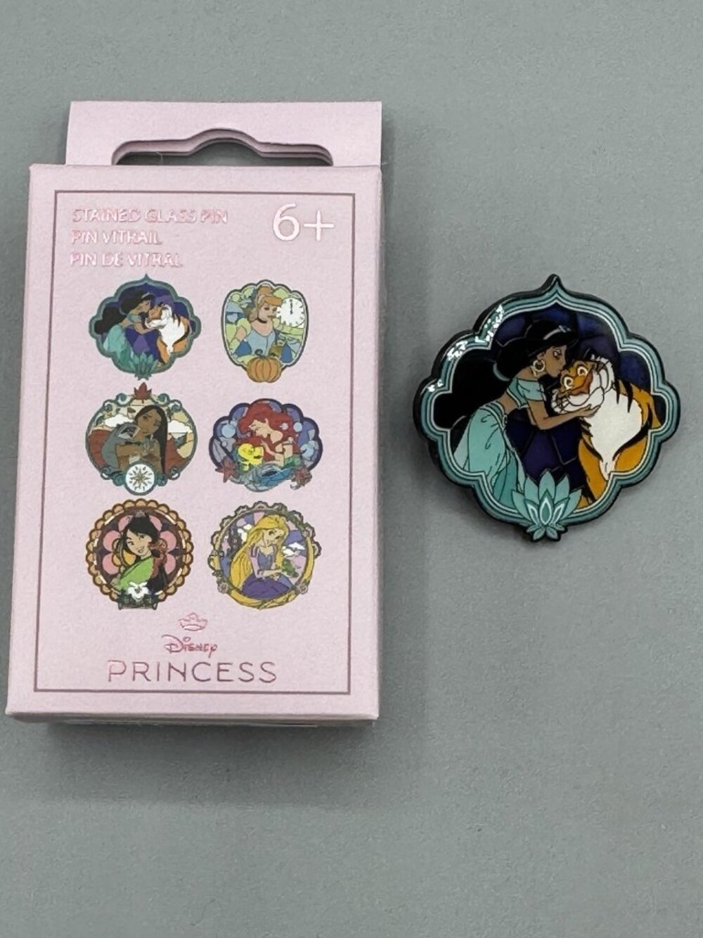 Loungefly Disney Princess Sidekick Stained Glass Pin JASMINE New Open Box